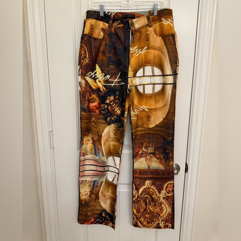 Finesse Artistic Print Women's Straight Leg Pants sz XL - Picture 3 of 11